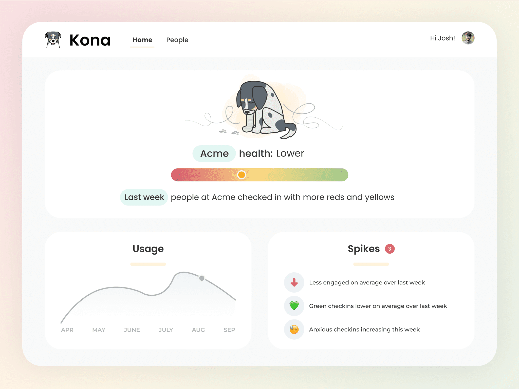 HeyKona dashboard redesign